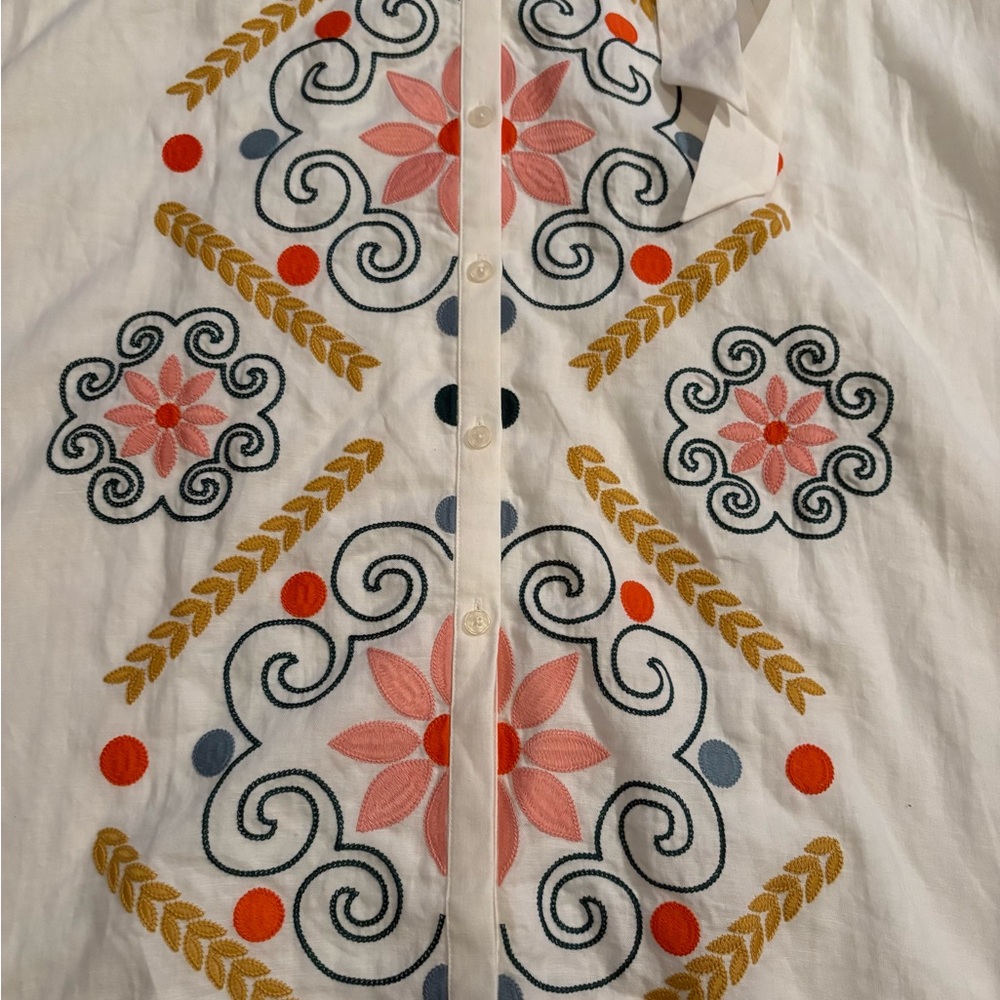 Boden dress NWT Ruby linen blend embroidered dress US 10 stunning current D1273 - Picture 11 of 12